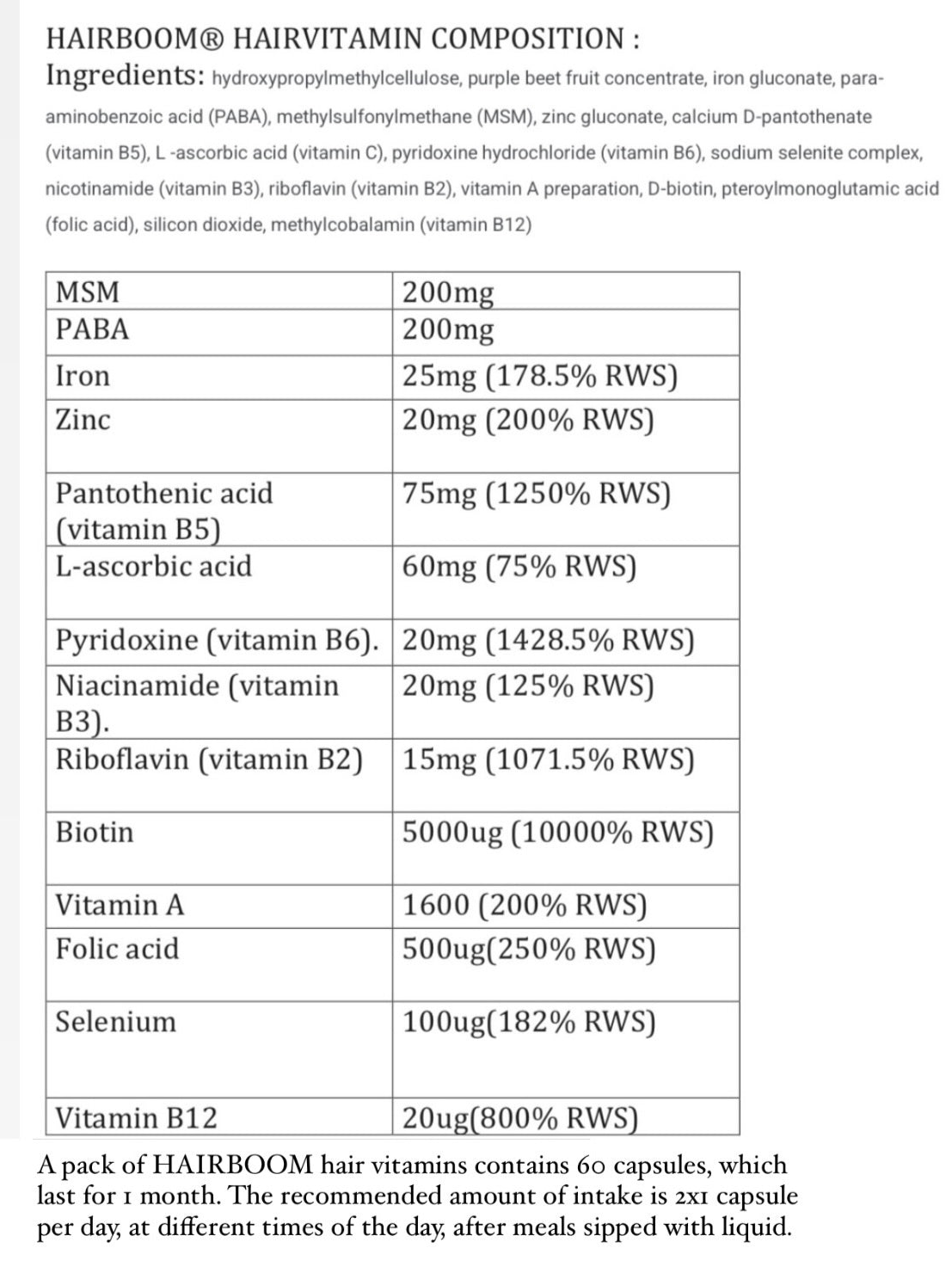 Hairboom® Hair Vitamin - Golden - 6 months package
